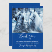 美しい馬チーム冬の写真ありがとう サンキューカード (正面/裏面)