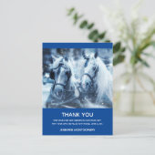 美しい馬チーム冬の写真ありがとう ポストカード (スタンド正面)