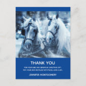 美しい馬チーム冬の写真ありがとう ポストカード (正面)