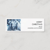 美しい馬チーム冬の写真クリスマスの願い スキニー名刺 (正面)