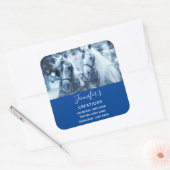 美しい馬チーム冬の写真事業 スクエアシール (封筒)