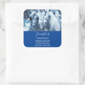 美しい馬チーム冬の写真事業 スクエアシール (バッグ)