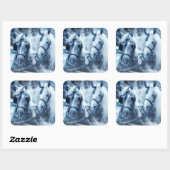 美しい馬チーム冬の写真 スクエアシール (シート)