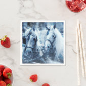 美しい馬チーム冬の写真 スタンダードカクテルナプキン (インサイチュ)