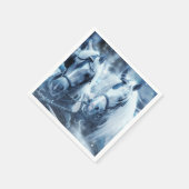 美しい馬チーム冬の写真 スタンダードカクテルナプキン (角)