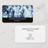 美しい馬チーム冬の写真 名刺 (正面/裏面)