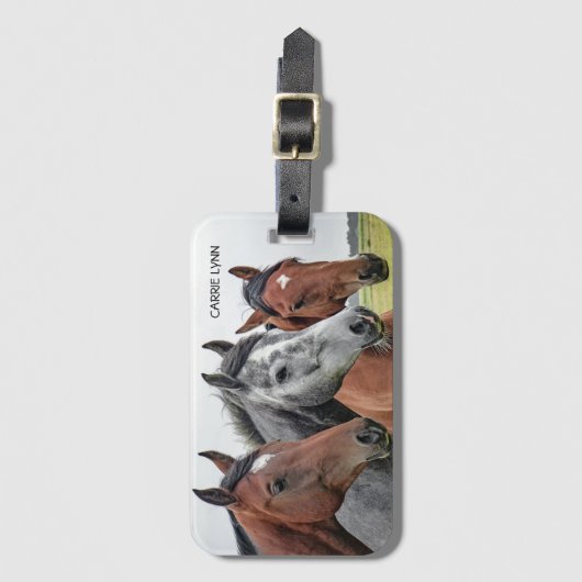 美しい馬パーソナライズされたの荷札 ラゲッジタグ (正面縦)