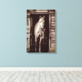 美しい馬ファームアニマルブラウン キャンバスプリント (インサイチュ (ウッドフロア))