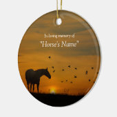 美しい馬悔やみや弔慰トリビュートメモリアル セラミックオーナメント (左)