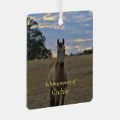 美しい馬悔やみや弔慰メモリアルカスタムフォトメット メタルオーナメント (正面右)
