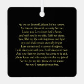 美しい馬悔やみや弔慰メモリアルカスタムフォトメット メタルオーナメント (裏面)