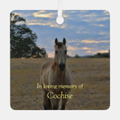 美しい馬悔やみや弔慰メモリアルカスタムフォトメット メタルオーナメント