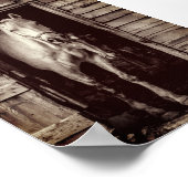 美しい馬素朴茶色の納屋のポスター ポスター (角)