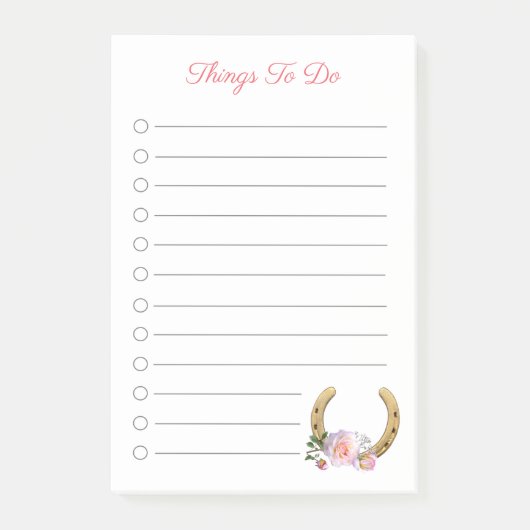 美しい馬蹄と花のモノをしよう ポストイット (正面)