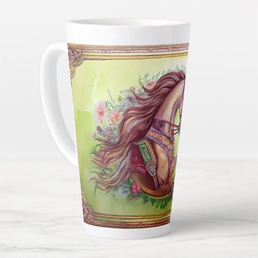 美しい馬 カフェラテマグ (左アングル)