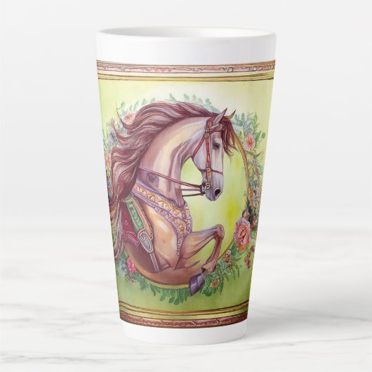 美しい馬 カフェラテマグ (正面)