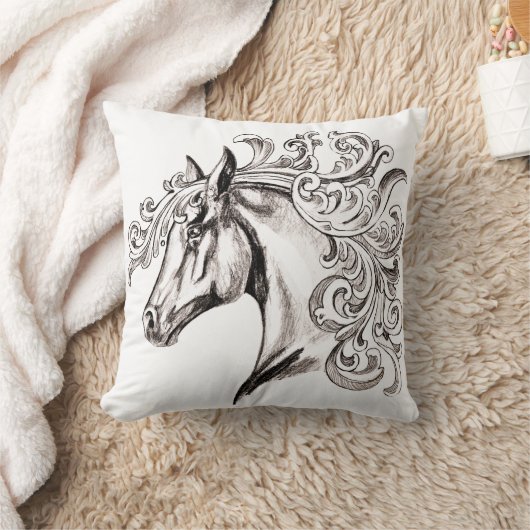 美しい馬 クッション (ブランケット)