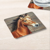 美しい馬 スクエアペーパーコースター (アングル)