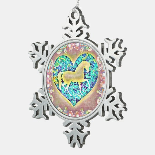 美しい馬 スノーフレークピューターオーナメント (右)