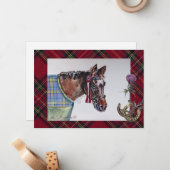 美しい馬、格子状 ノートカード (正面/裏面インサイチュ)