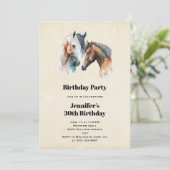 美しい馬 西部ボヘミアン風 誕生日 招待状 (スタンド正面)