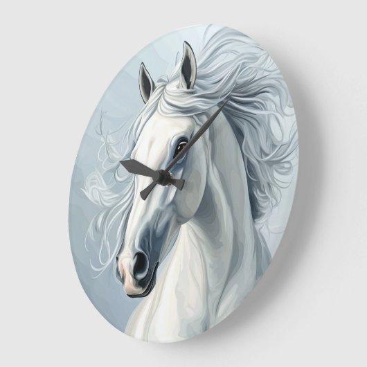  美しい馬＃1  ラージ壁時計 (傾斜)