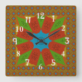 美しい驚かせるアフリカのフェミニンなデザイン色 スクエア壁時計 (正面)