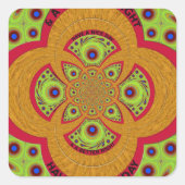 美しい驚くべきアフリカのマンダラパターンデザイン スクエアシール (正面)