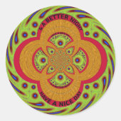 美しい驚くべきアフリカのマンダラパターンデザイン ラウンドシール (正面)