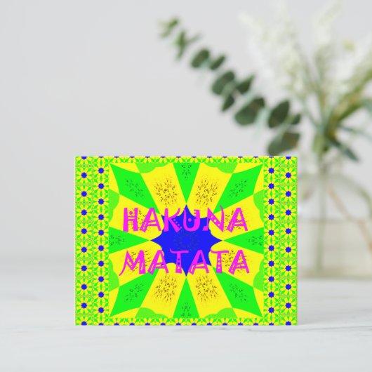 美しい驚くべきアフリカフェミニンデザインの色 ポストカード (スタンド正面)