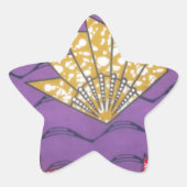 美しい驚くべきアフリカヴィンテージパープル金ゴールドアート 星シール (正面)