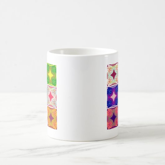 美しい驚くべきアフリカ市松模様にプリントパターン コーヒーマグカップ (中央)