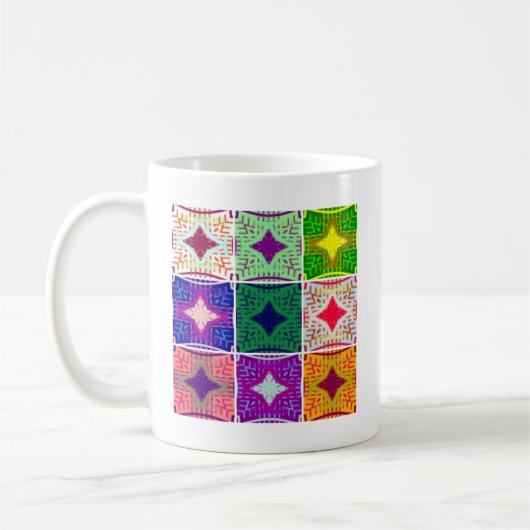 美しい驚くべきアフリカ市松模様にプリントパターン コーヒーマグカップ (左)
