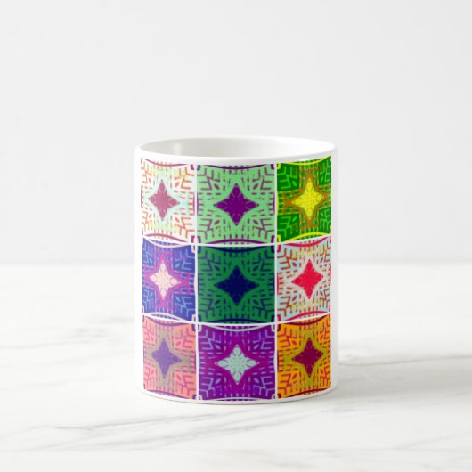 美しい驚くべきアフリカ市松模様にプリントパターン コーヒーマグカップ (中央)