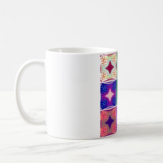 美しい驚くべきアフリカ市松模様にプリントパターン コーヒーマグカップ (左)