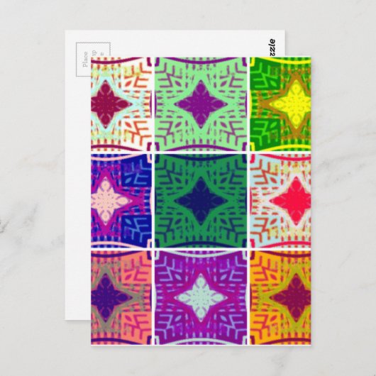 美しい驚くべきアフリカ市松模様にプリントパターン ポストカード (正面/裏面)