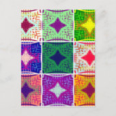 美しい驚くべきアフリカ市松模様にプリントパターン ポストカード (正面)