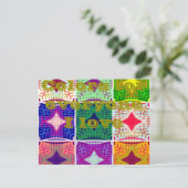 美しい驚くべきアフリカ市松模様にプリントパターン ポストカード (スタンド正面)