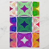 美しい驚くべきアフリカ市松模様にプリントパターン 便箋 (正面)