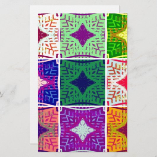 美しい驚くべきアフリカ市松模様にプリントパターン 便箋 (正面/裏面)