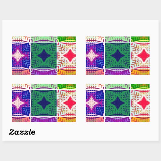 美しい驚くべきアフリカ市松模様にプリントパターン 長方形シール (シート)