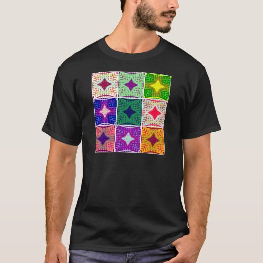 美しい驚くべきアフリカ市松模様にプリントパターン Tシャツ (正面)