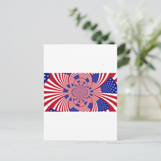 美しい驚くべきアメリカ合衆国国旗の万華鏡 ポストカード (スタンド正面)