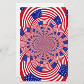 美しい驚くべきアメリカ合衆国国旗の万華鏡 便箋 (正面/裏面)