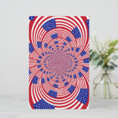 美しい驚くべきアメリカ合衆国国旗の万華鏡 便箋 (スタンド正面)