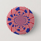 美しい驚くべきアメリカ合衆国国旗の万華鏡 缶バッジ (正面)