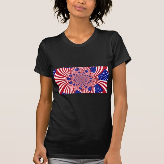 美しい驚くべきアメリカ合衆国国旗の万華鏡 Tシャツ (正面)