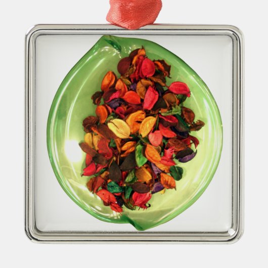 美しい驚くべきカラフルバラデザイン メタルオーナメント (正面)