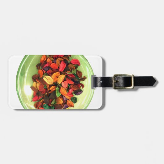 美しい驚くべきカラフルバラデザイン ラゲッジタグ (正面横)