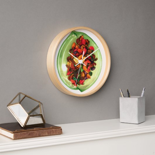 美しい驚くべきカラフルバラデザイン 壁時計 (オフィス)